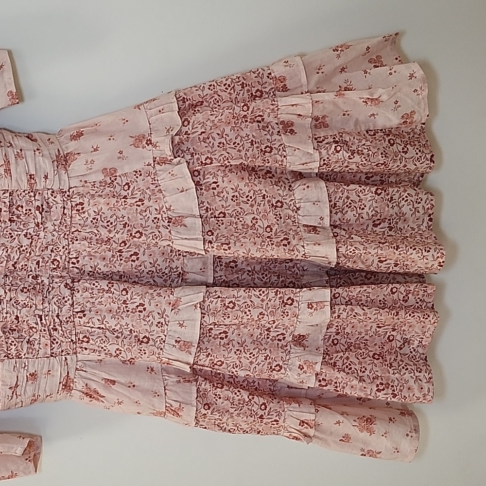 American EAGLE Y2K Baby Doll Ruffled  Floral Pink Dress Size Small - Picture 5 of 16